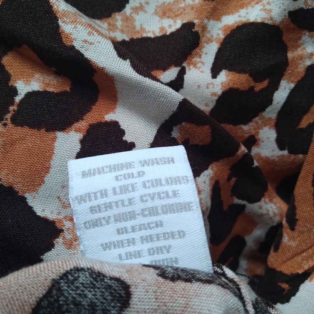 Intro. Brown Black Leopard Animal Print High Low Hem Plus Size Skirt Women's 3X - Picture 5 of 13